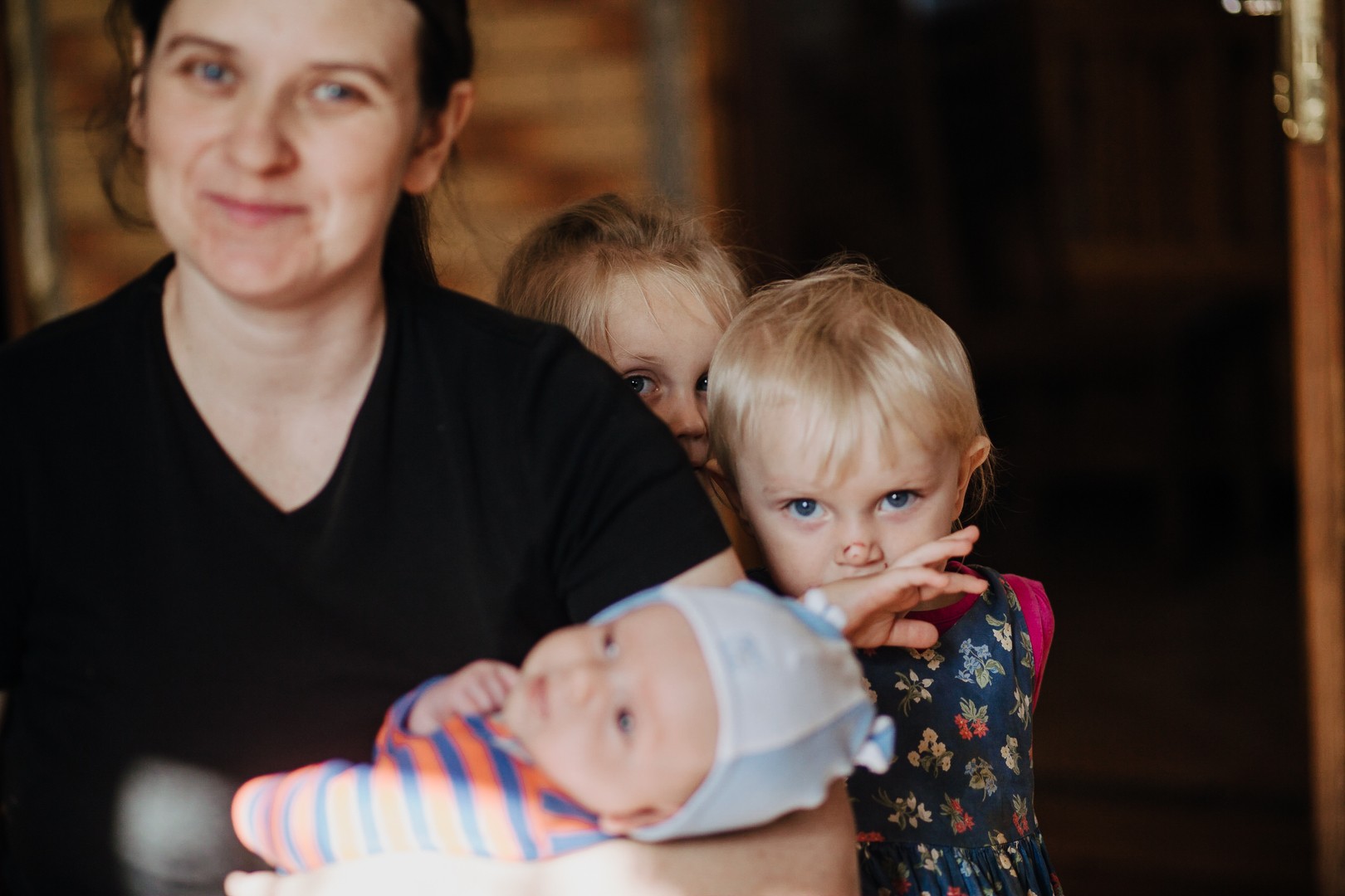 Young Children with their mother