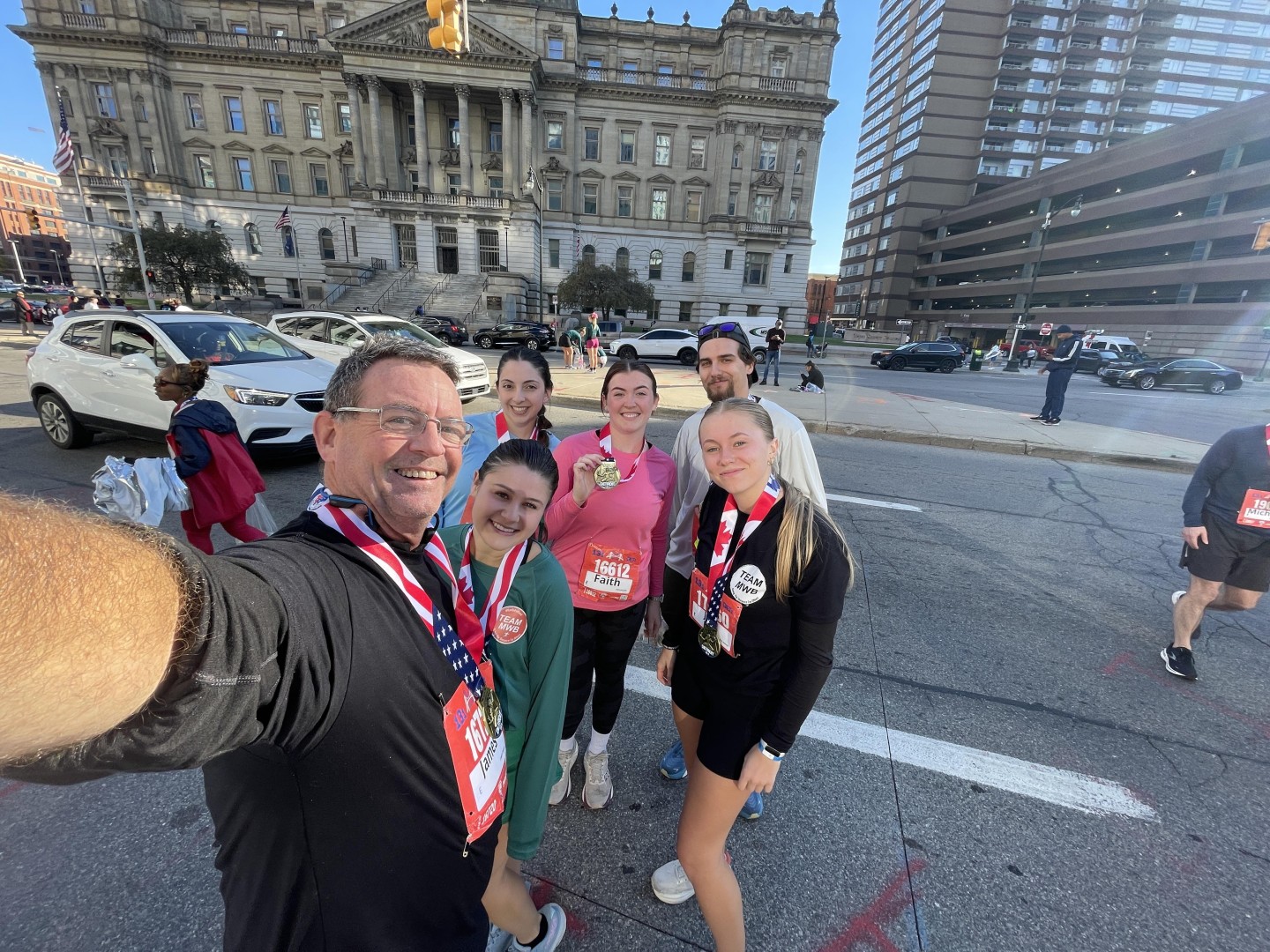 Team MWB running across borders at the Detroit International Half-Marathon