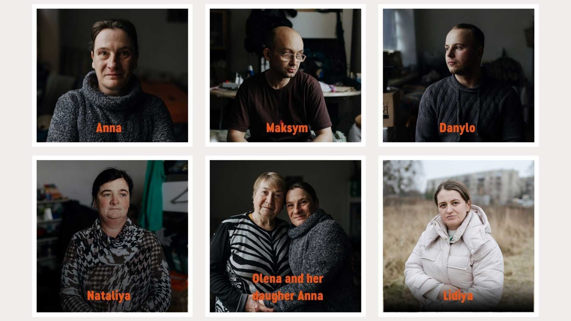 Pictures of six Ukraine Refugees