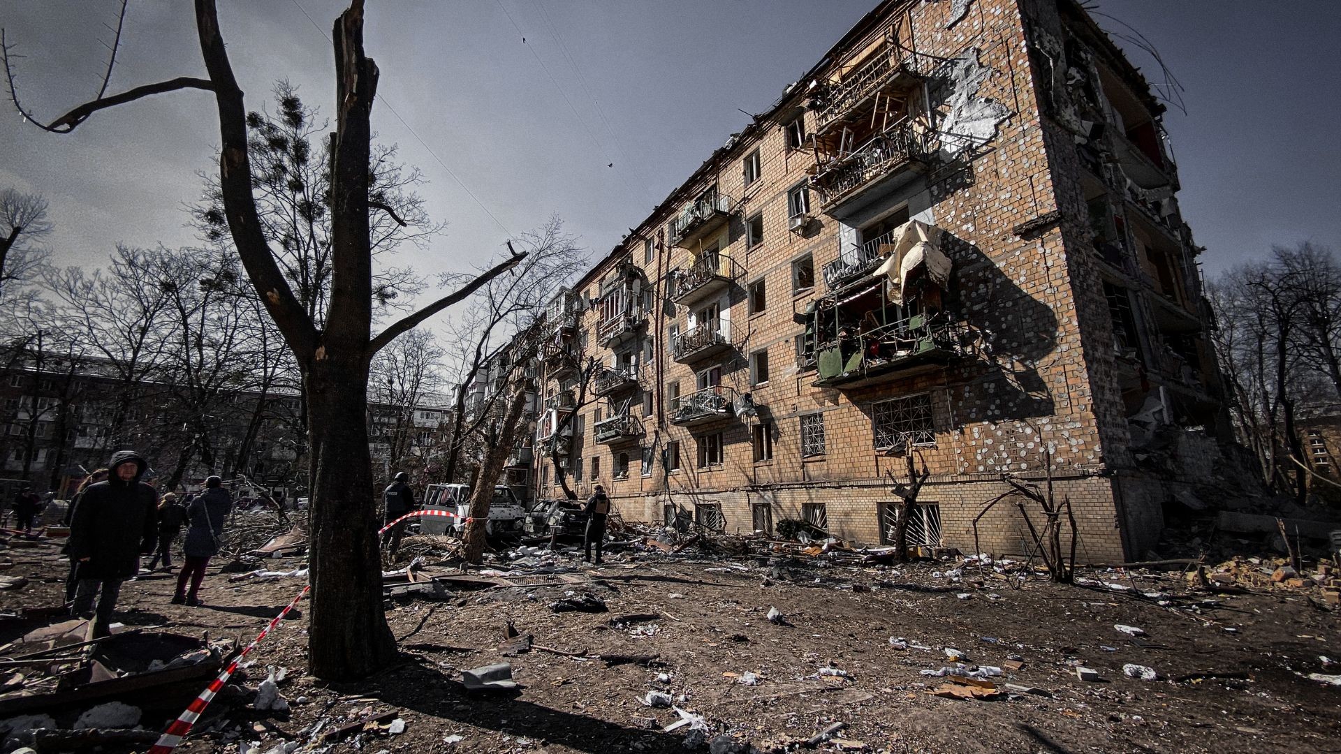 An apartment in Ukraine destroyed by war